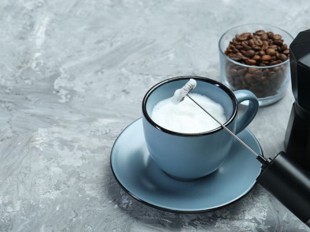 A cup of Cold Foam made using the Zulay Kitchen Lux Milk Frother.