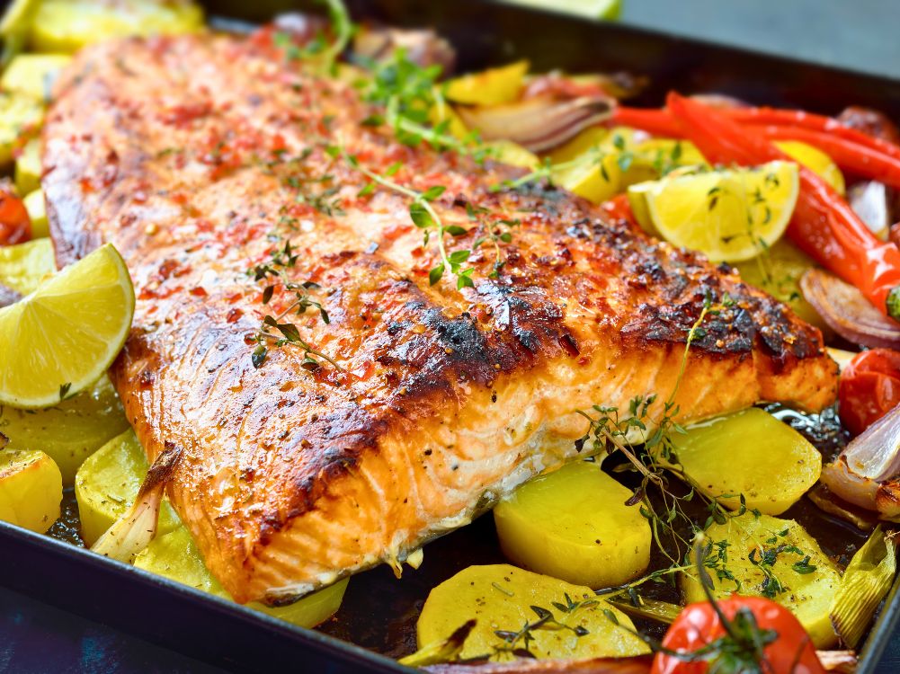Sheet Pan Baked Asian Salmon - Zulay Kitchen