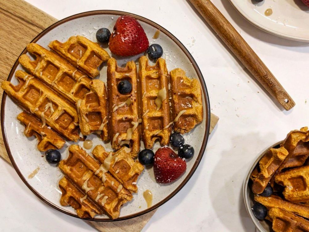 How to Make Crispy Sweet Potato Protein Waffles