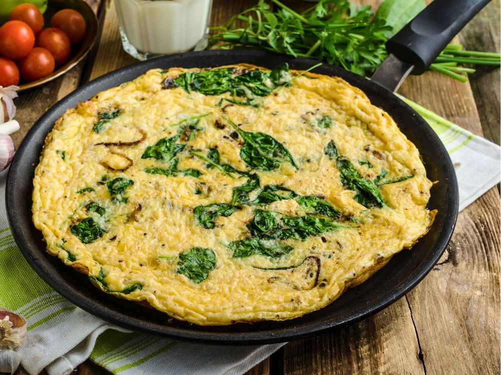 Organic Smoked Mozzarella & Spinach Frittata - Zulay Kitchen