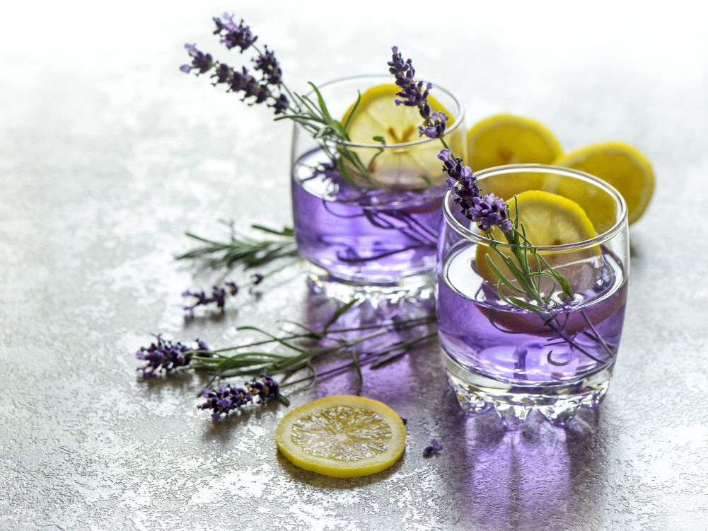 Glasses of Lavender Lemonade