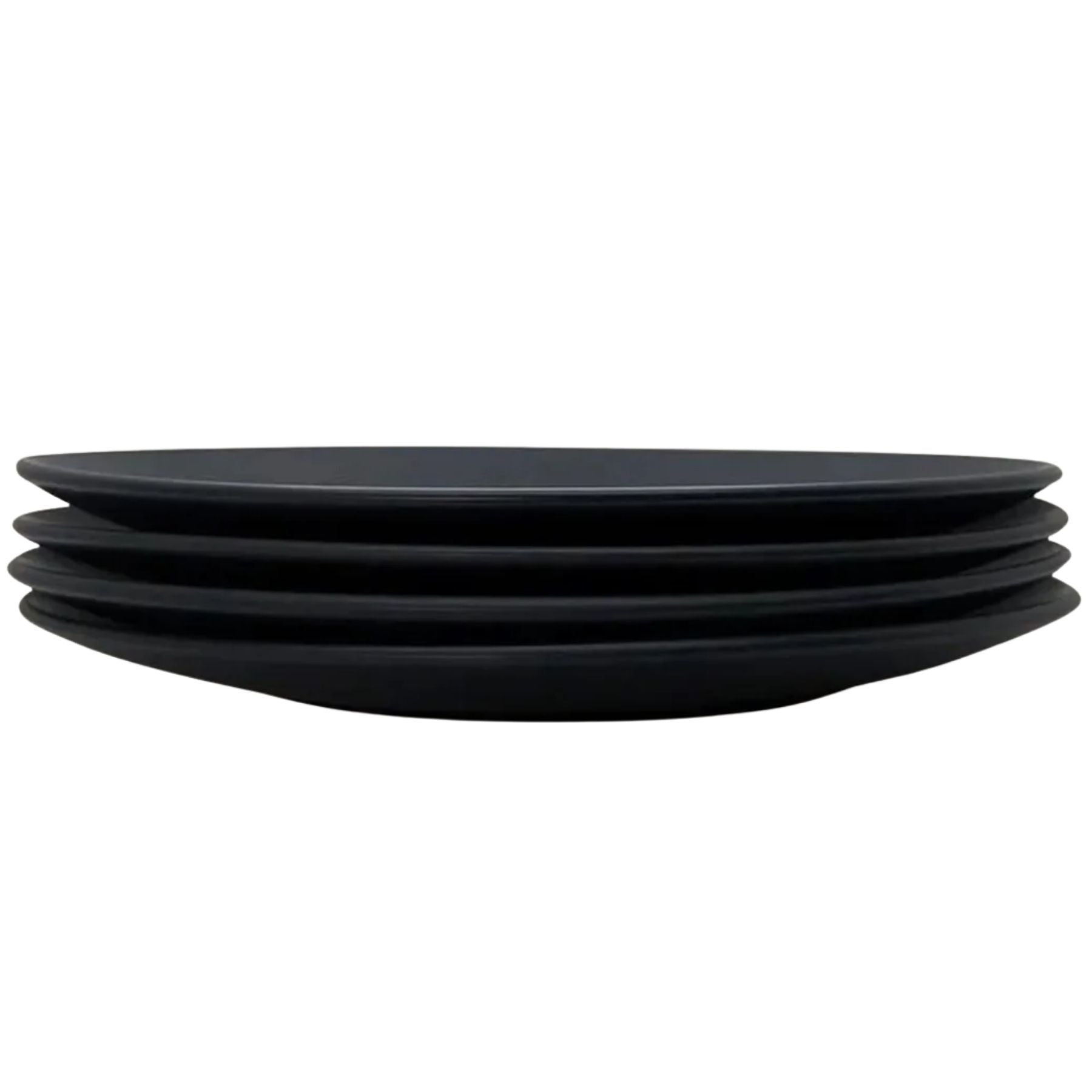 The Contour Dinner Plate - Set of 4 - Black by Zulay Kitchen