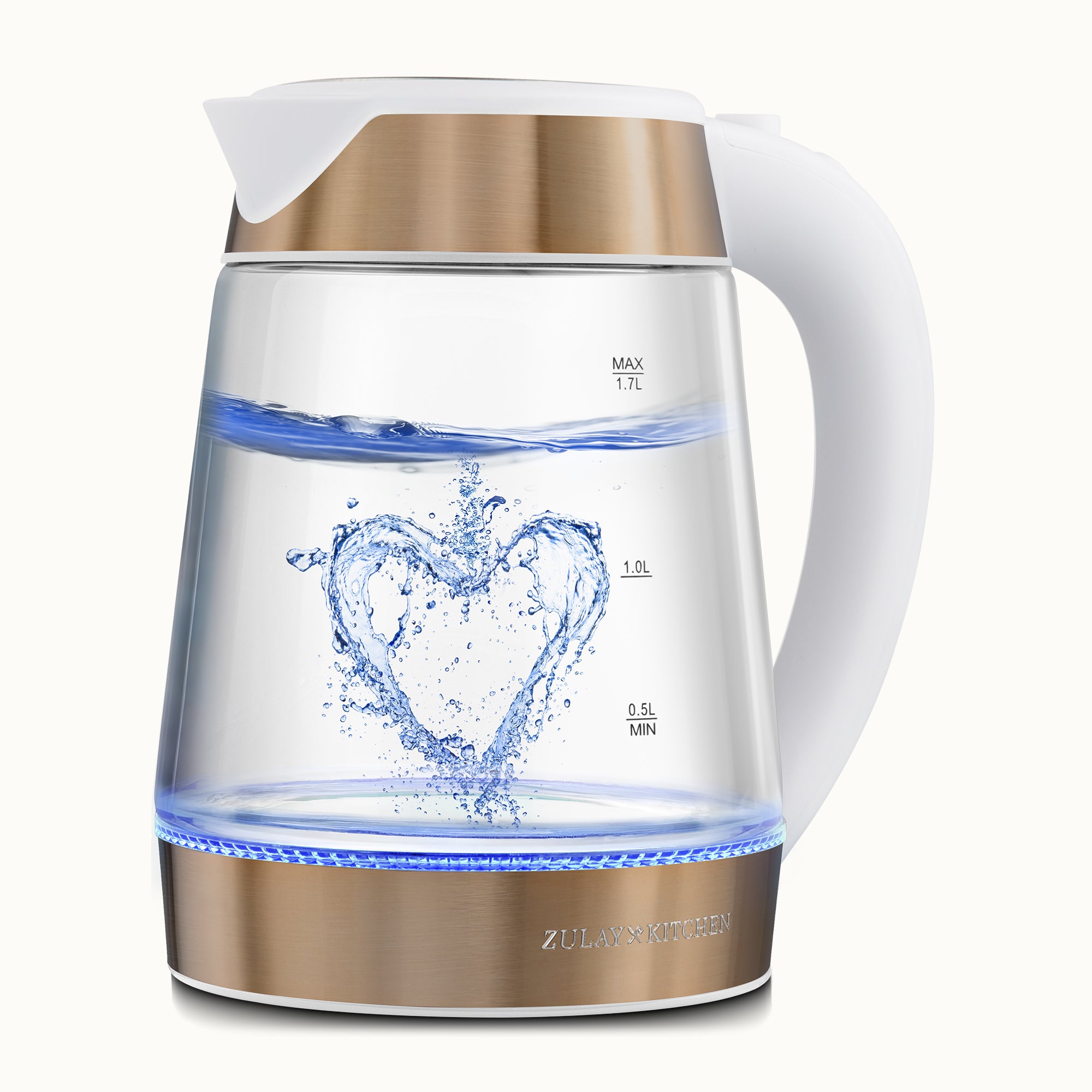 Zulay Kitchen Electric Water Kettle - White Copper