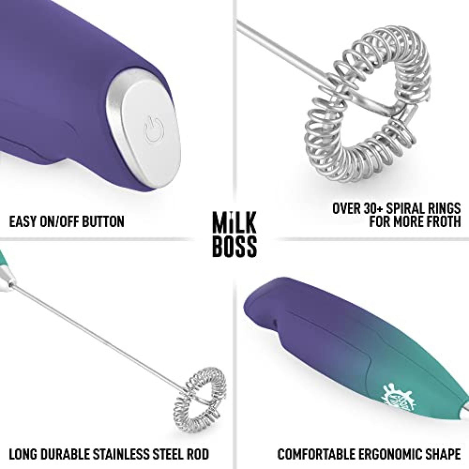 Premium quality Powerful Handheld Milk Frother With Upgraded Holster 