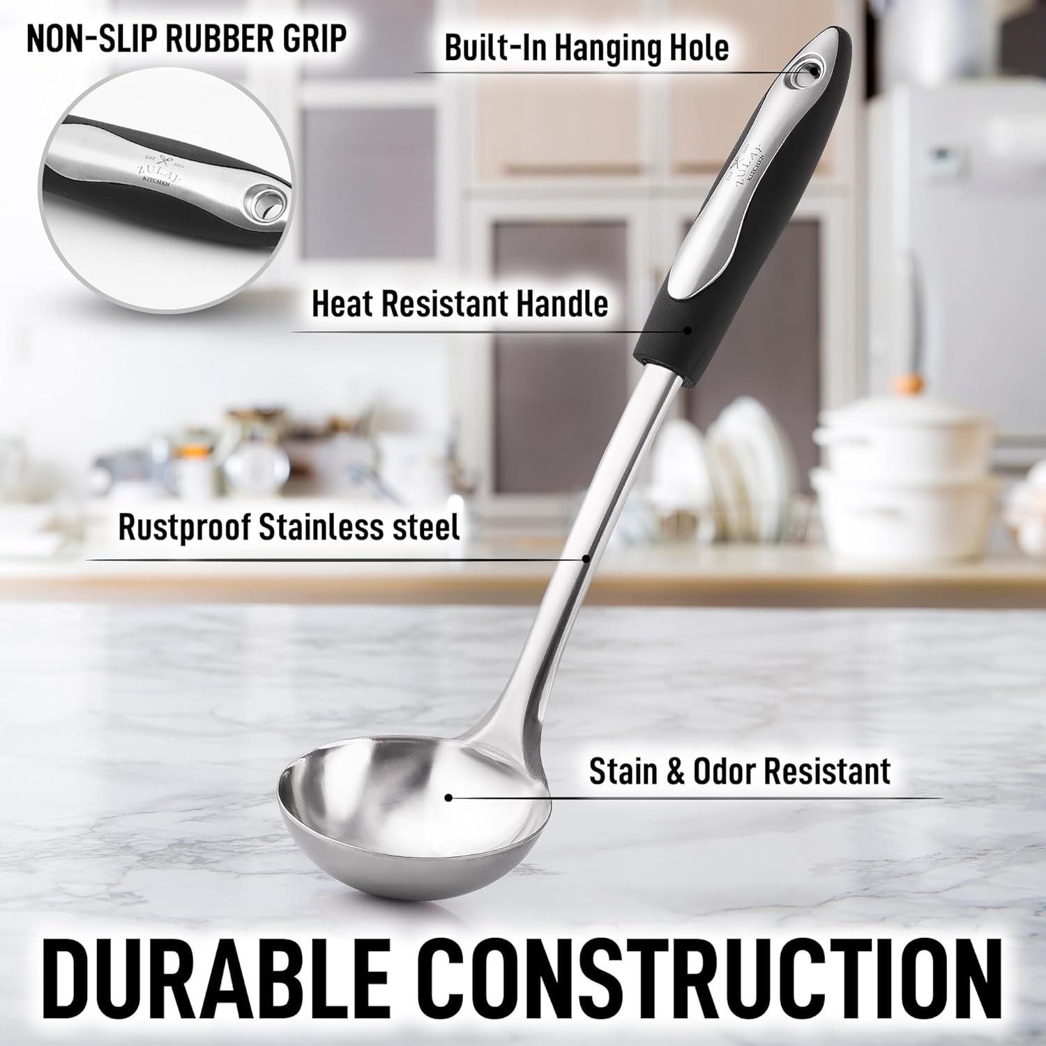 Durable Construction Soup Ladle by Zulay Kitchen