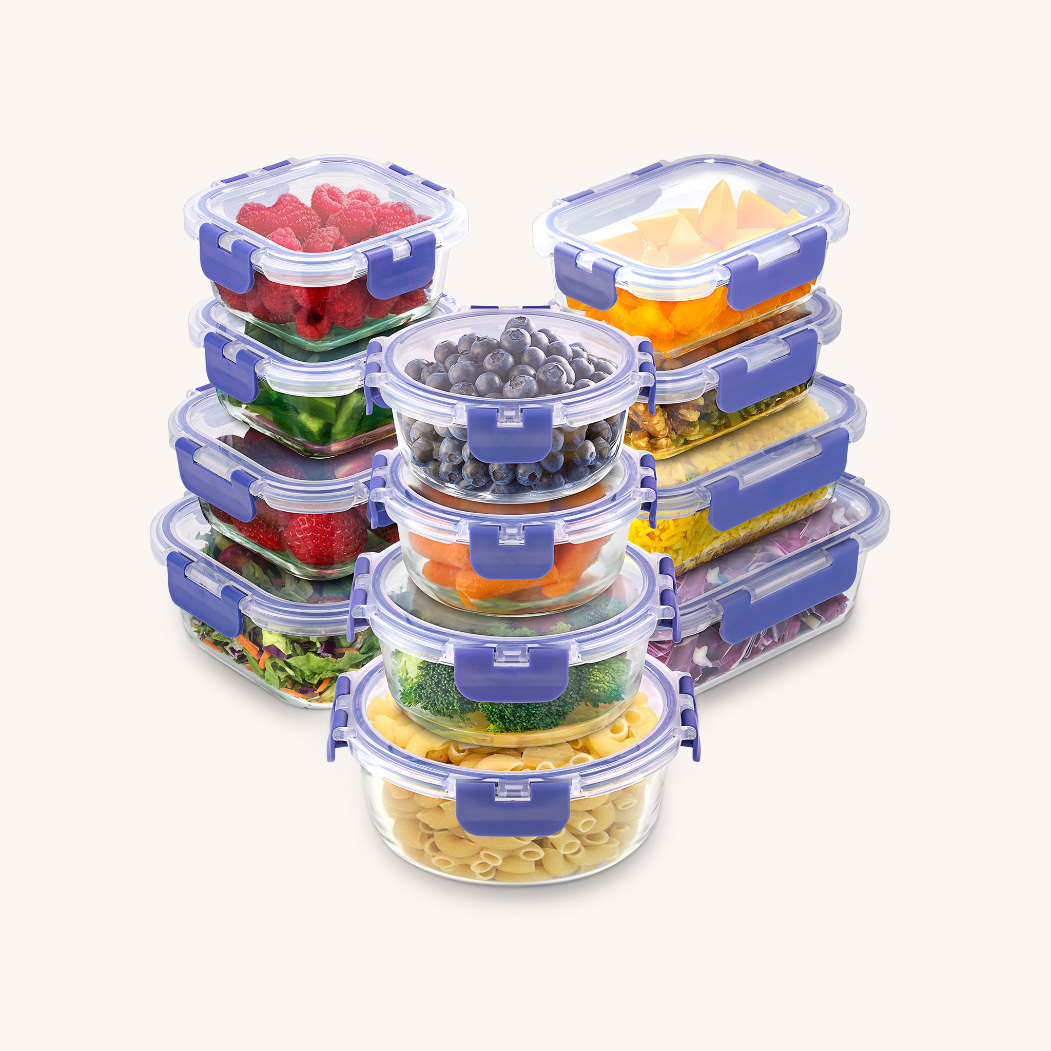 Borosilicate Glass Food Storage Container - Periwinkle by Zulay Kitchen