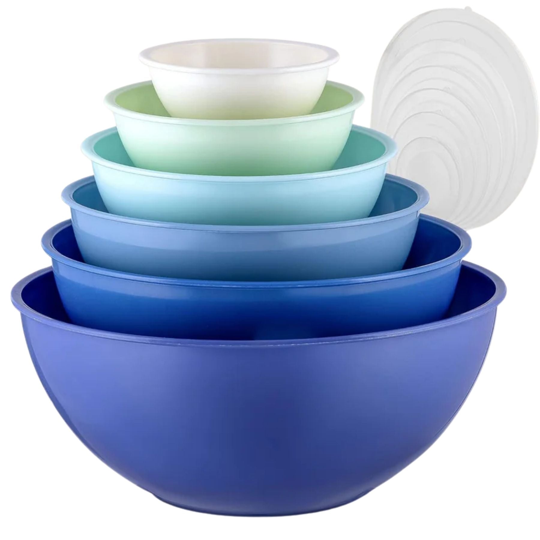 12-Piece Plastic Mixing Bowls Set with Lids - Blue by Zulay Kitchen