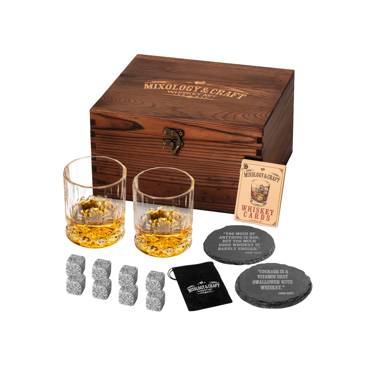 13-Piece Whiskey Latch Crate Set by Zulay Kitchen