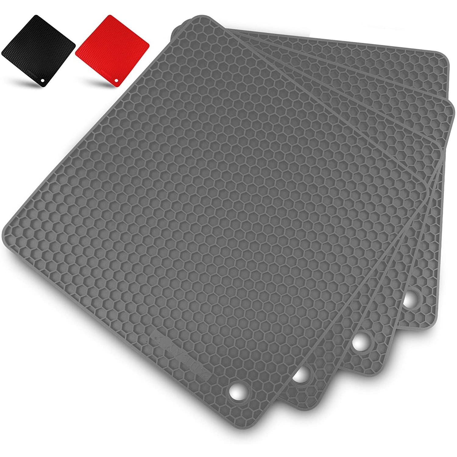 Silicone Trivet Mat Set - 4 Pack (7”x7”)