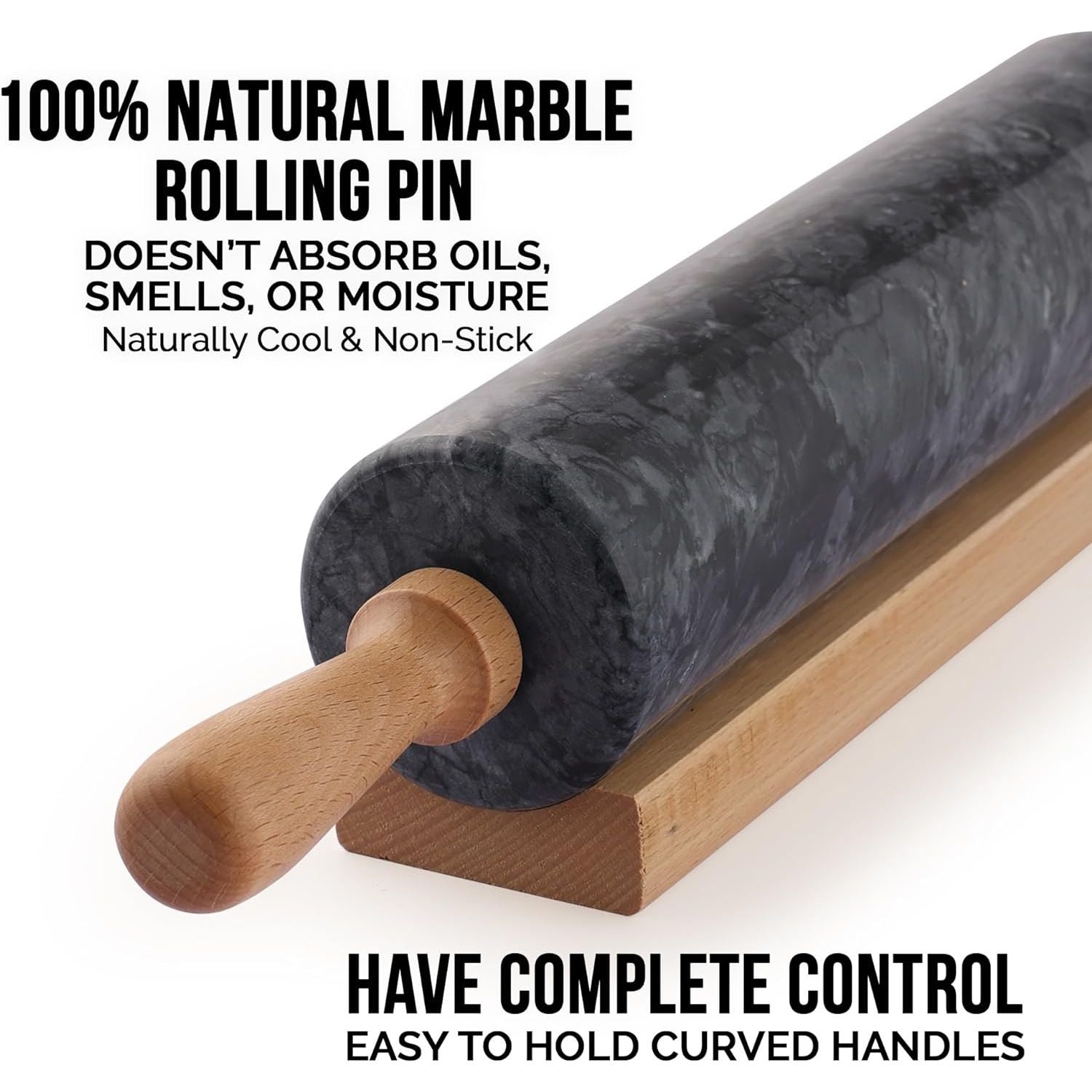 100% Natural Marble Rolling Pin by Zulay Kitchen