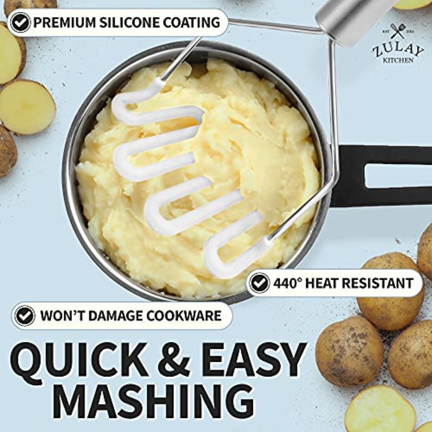 Silicone-Coated Potato Masher