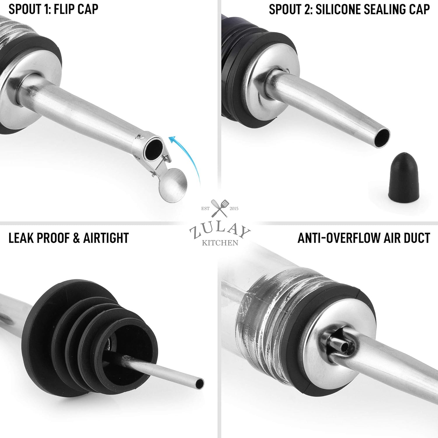 Olive Oil Dispenser Bottle with Flip Cap by Zulay Kitchen