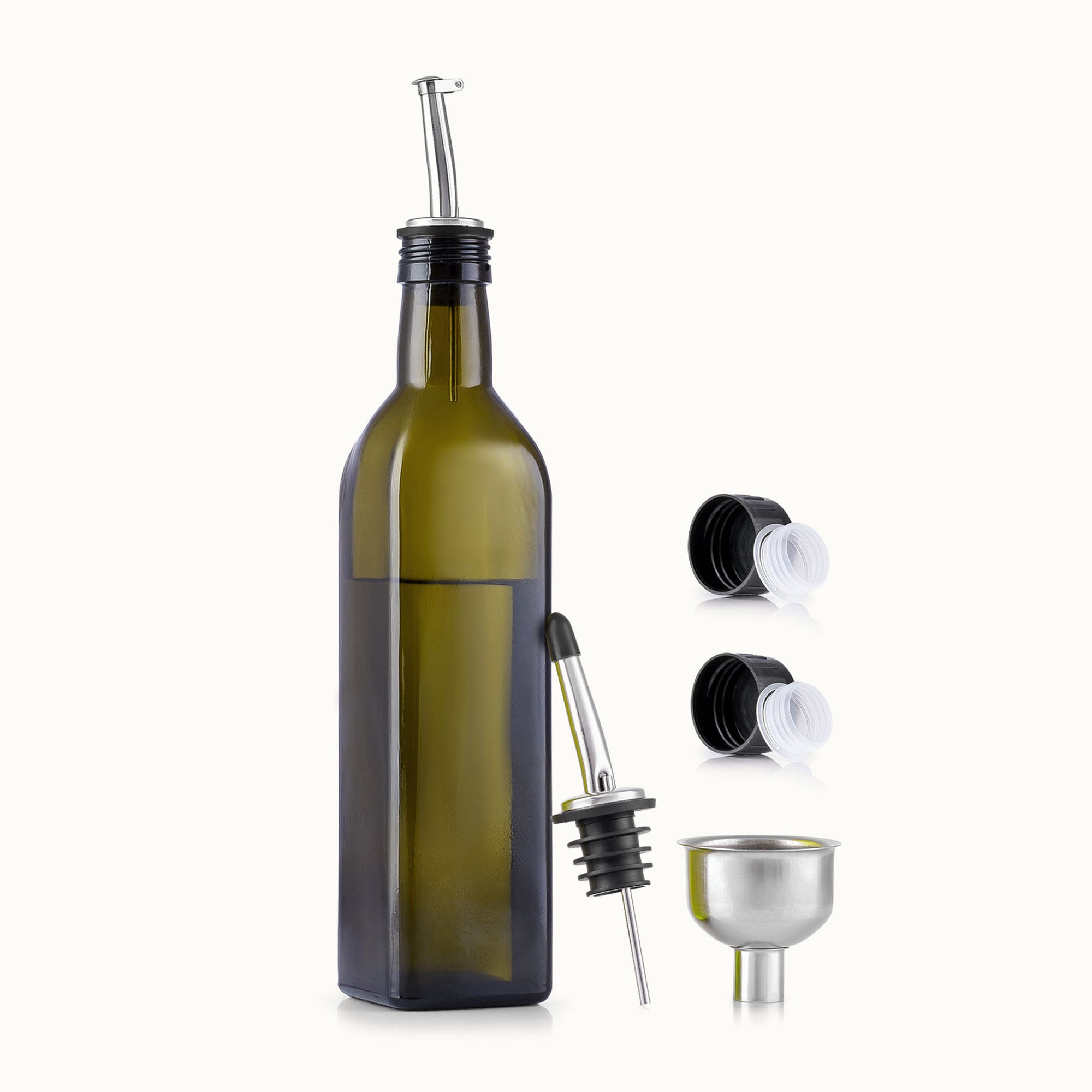 Olive Oil Dispenser Bottle with Accessories-1 Pack - Dark Olive Green by Zulay Kitchen