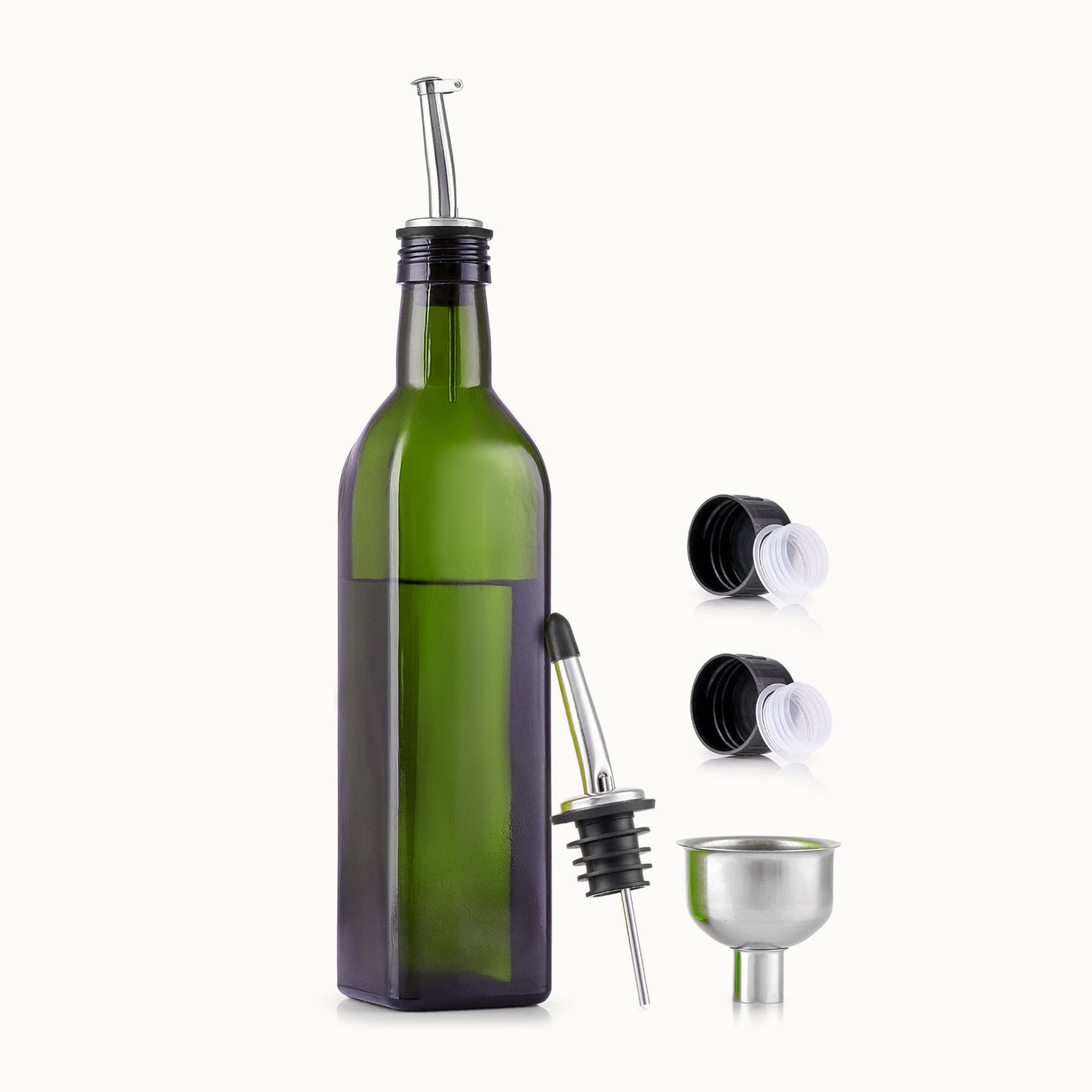 Olive Oil Dispenser Bottle with Accessories-1 Pack - Olive Green by Zulay Kitchen