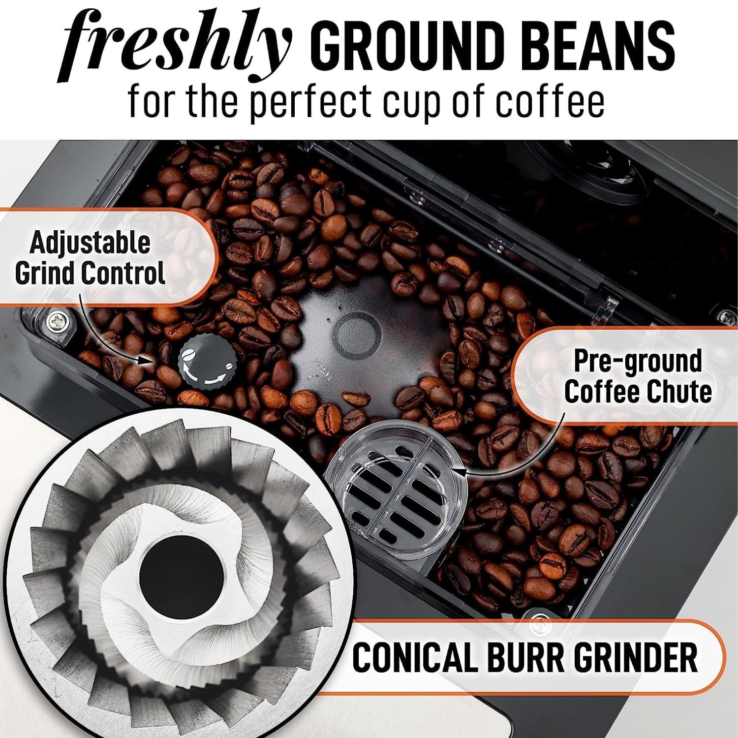 with built in Conical Burr Grinder