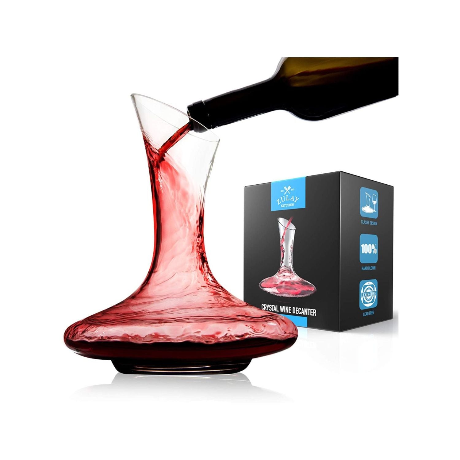 CRYSTAL RED WINE DECANTER by Zulay Kitchen