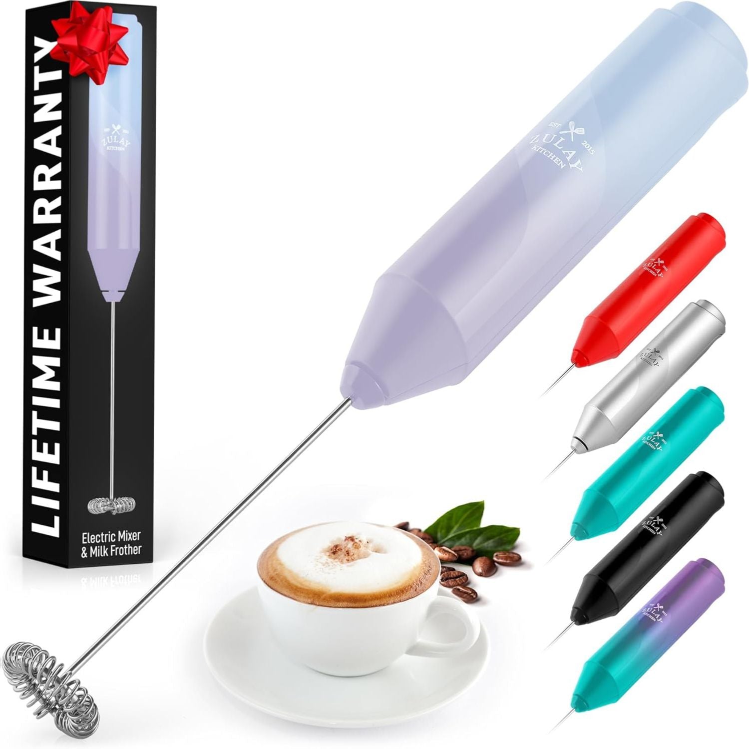 FrothMate Milk Frother Without Stand - Powerful Handheld Frother for lattes, cappuccinos, matcha, hot chocolate