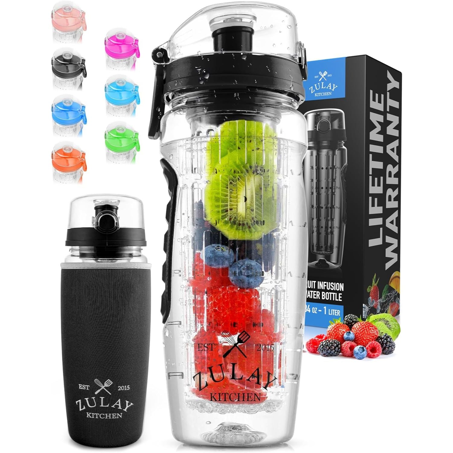 Portable Water Bottle with Fruit Infuser by Zulay Kitchen