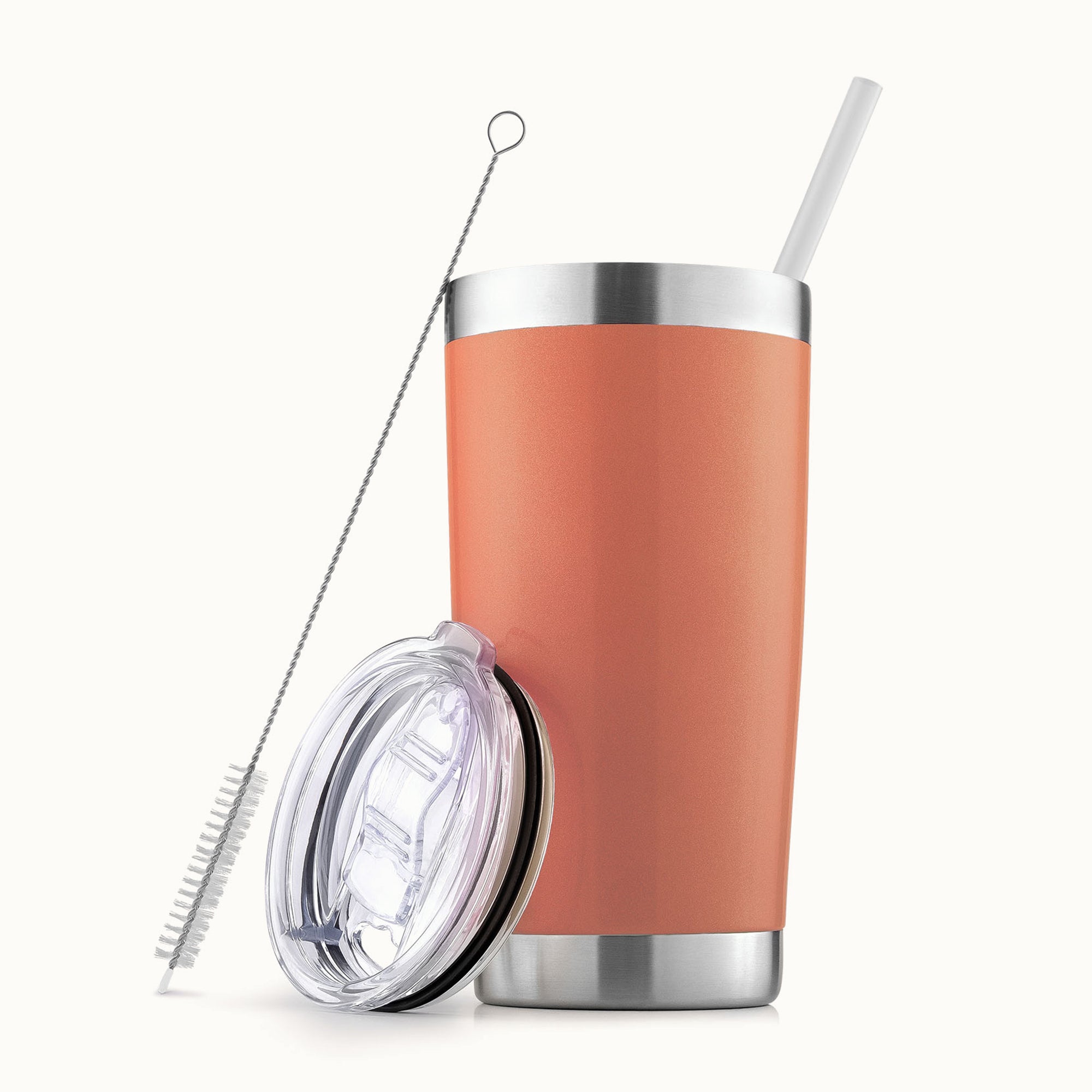 20 oz Tumbler With Lid and Straw - Peach Shimmer by Zulay Kitchen