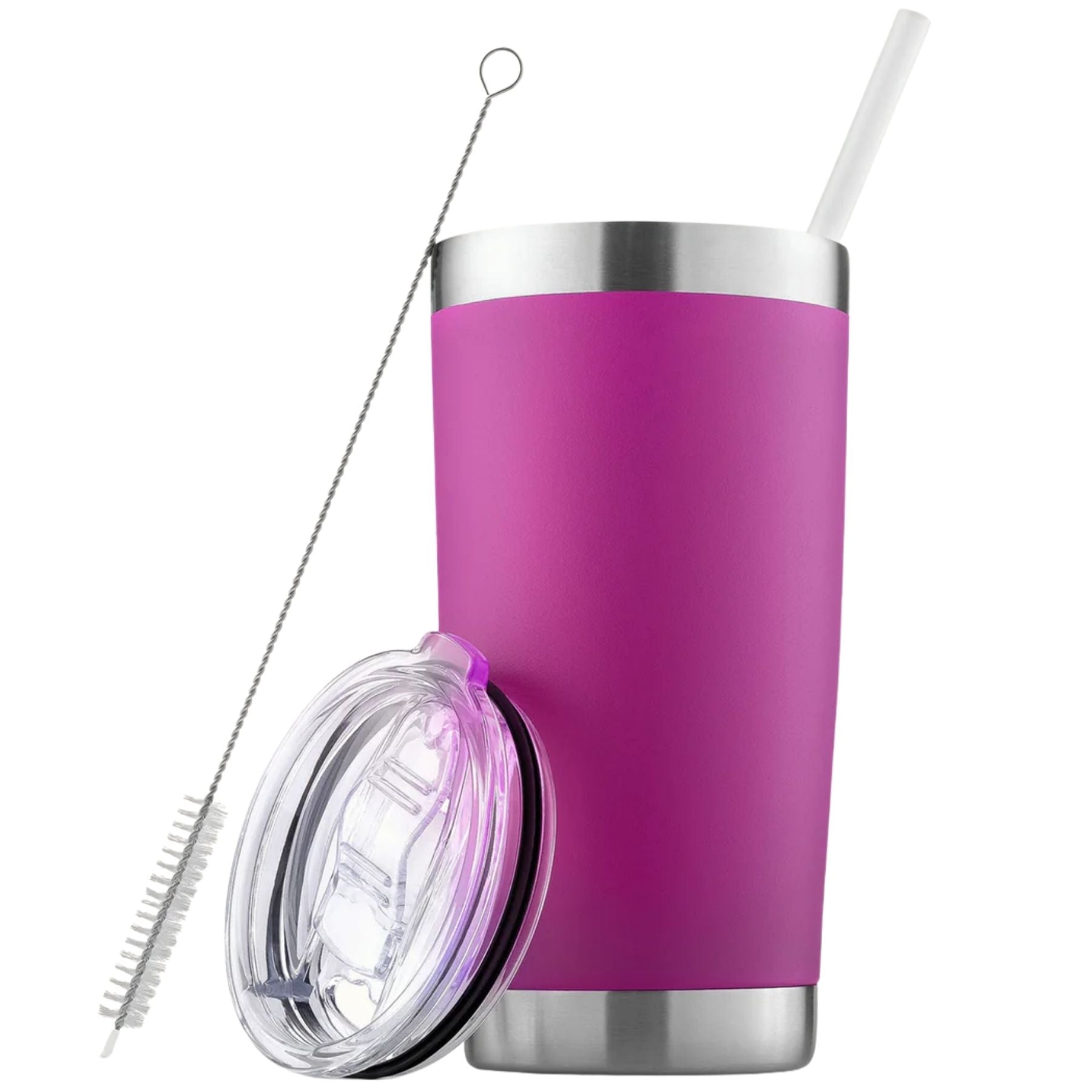 20 oz Tumbler With Lid and Straw - Fuchsia by Zulay Kitchen