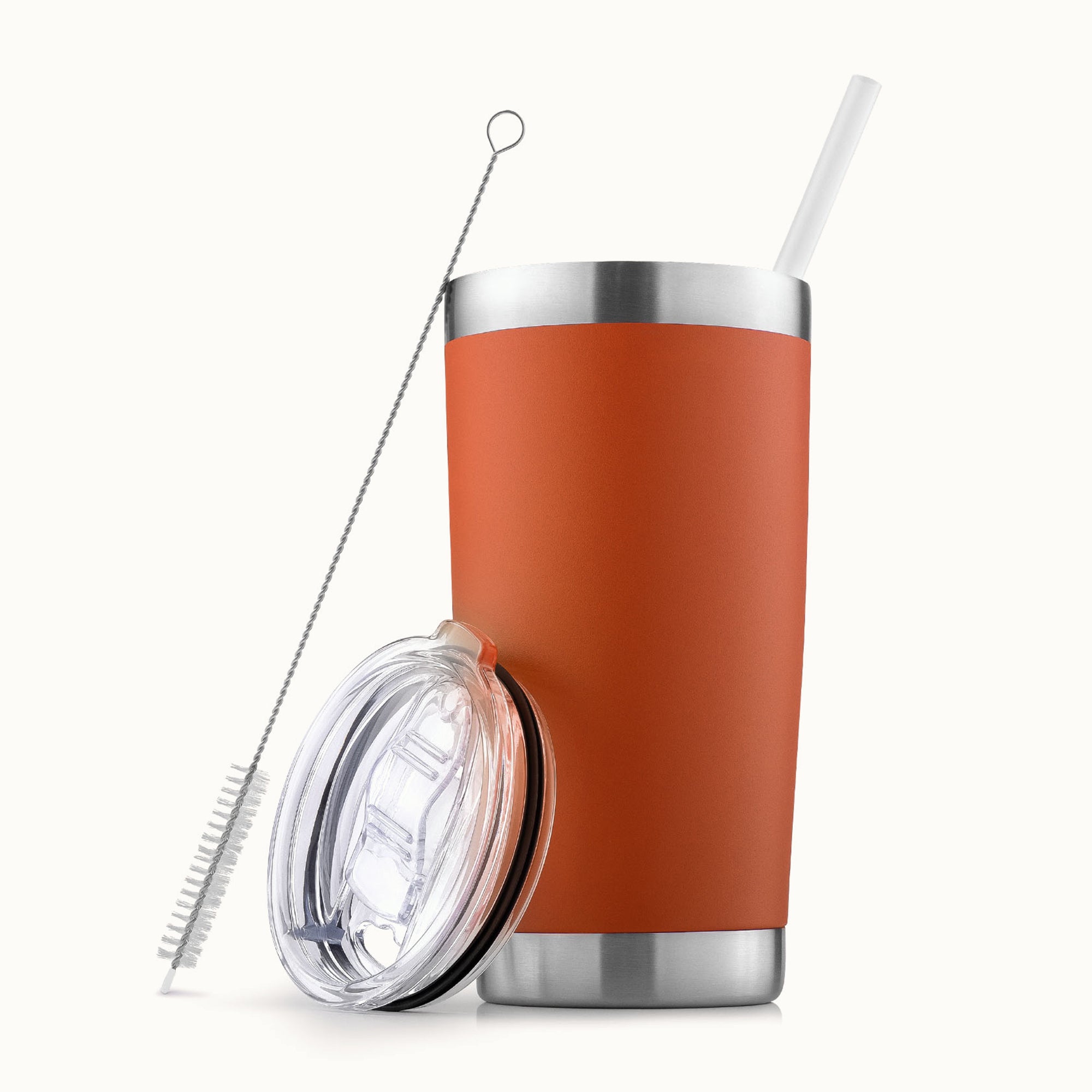 20 oz Tumbler With Lid and Straw - Orange by Zulay Kitchen