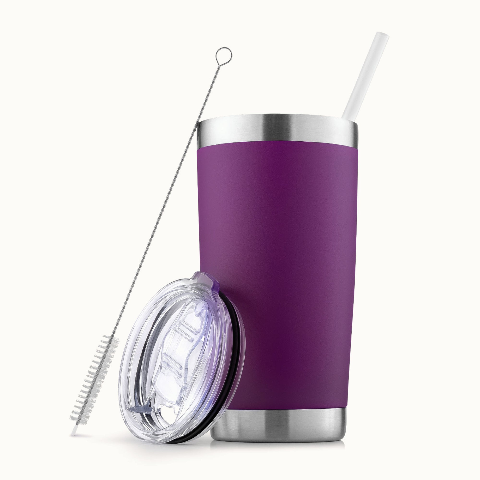 20 oz Tumbler With Lid and Straw - Plum by Zulay Kitchen