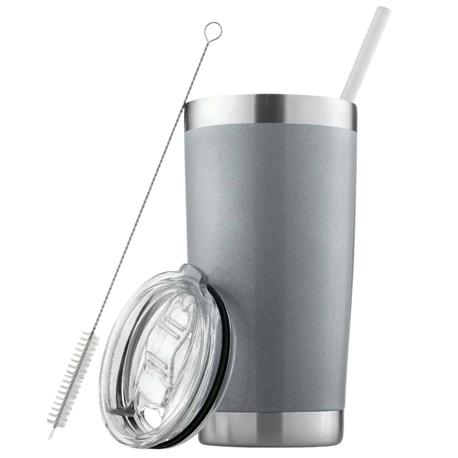 20 oz Tumbler With Lid and Straw - Grey Shimmer by Zulay Kitchen