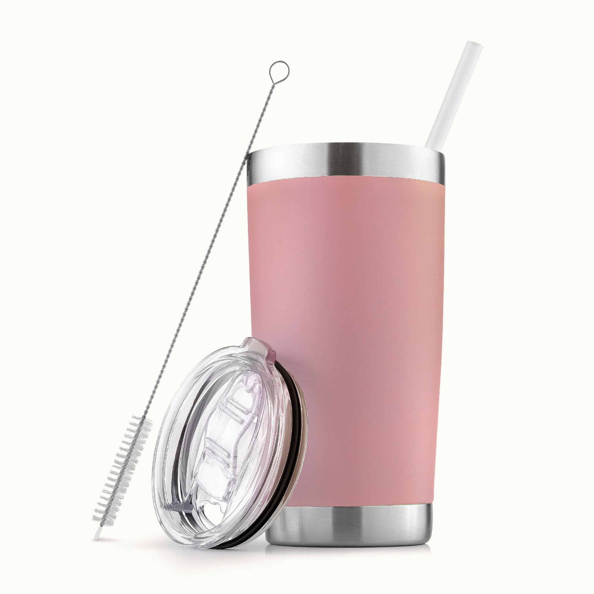 20 oz Tumbler With Lid and Straw-Pink by Zulay Kitchen