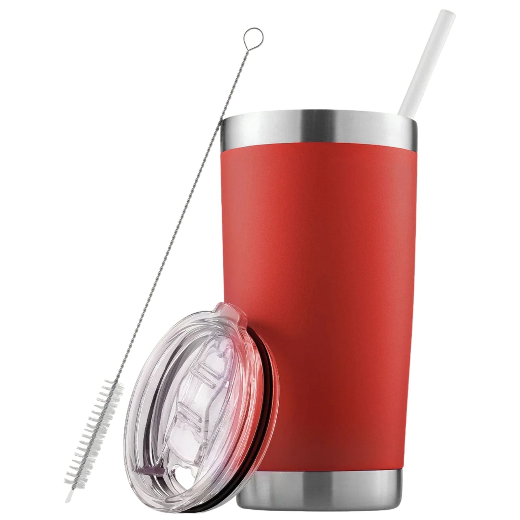 20 oz Tumbler With Lid and Straw-Red by Zulay Kitchen