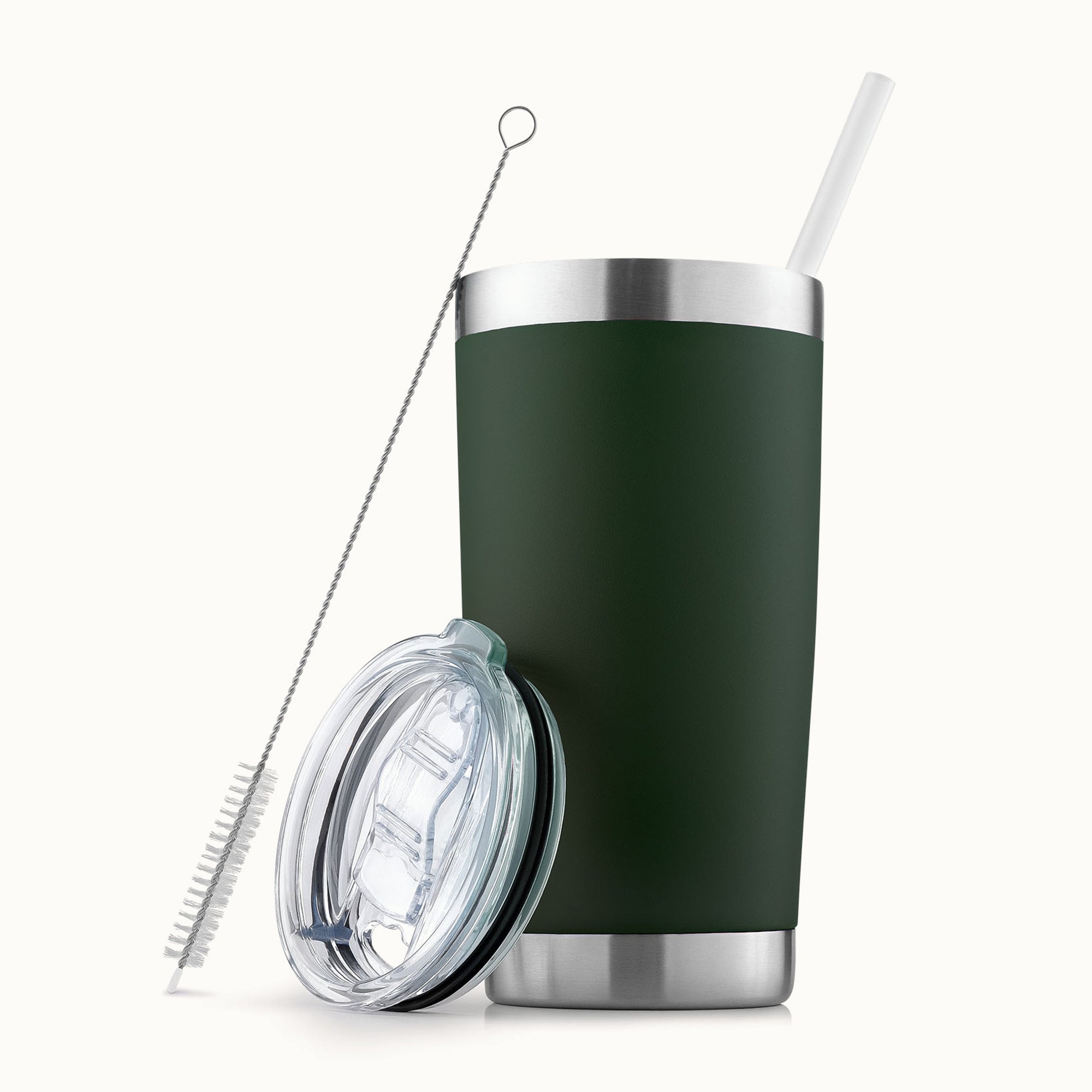 20 oz Tumbler With Lid and Straw-Dark Green by Zulay Kitchen