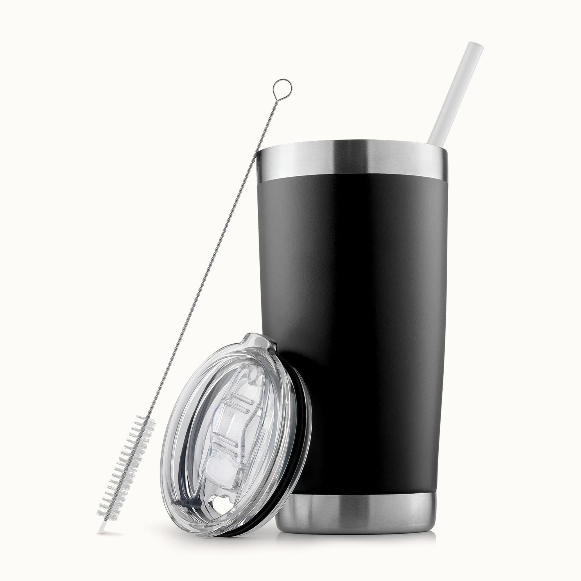 20 oz Tumbler With Lid and Straw-Black by Zulay Kitchen