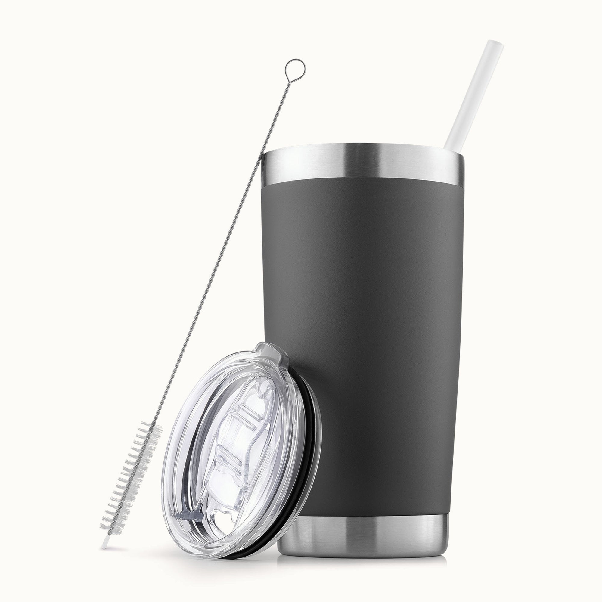 20 oz Tumbler With Lid and Straw-Gray by Zulay Kitchen