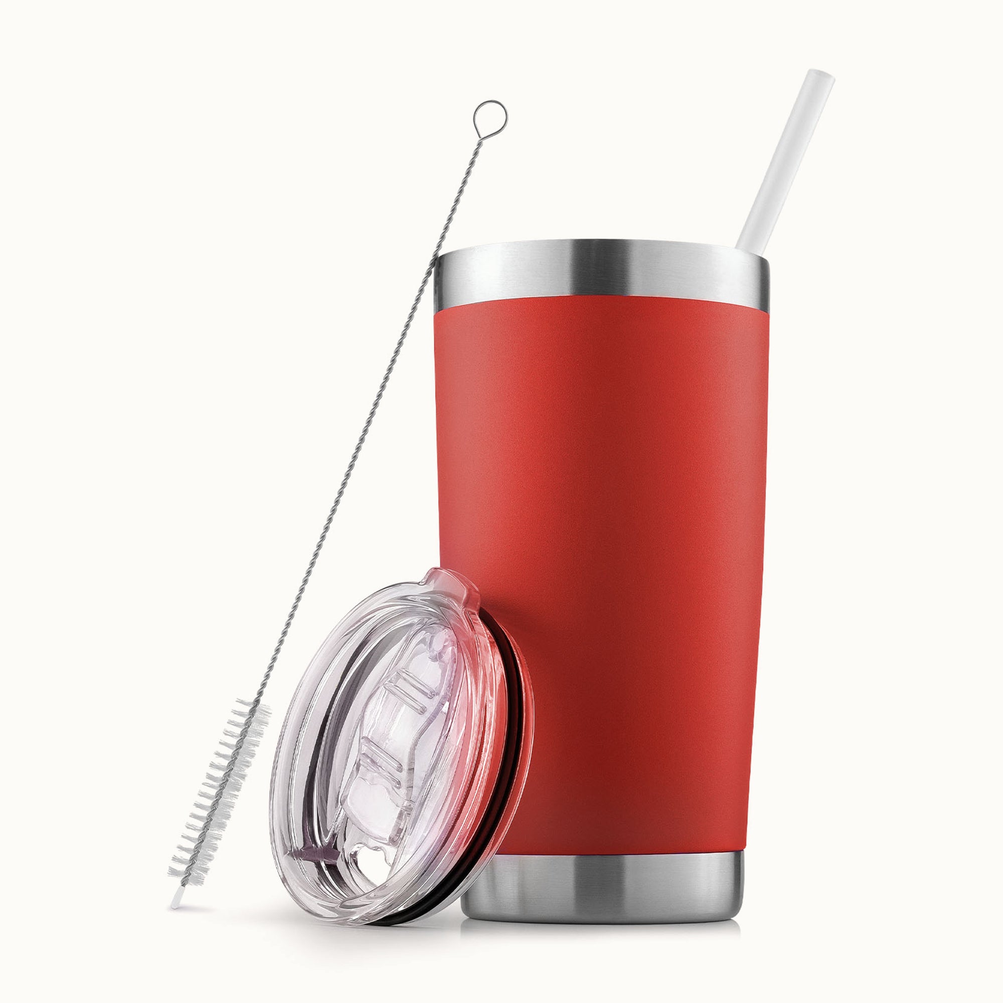 20 oz Tumbler With Lid and Straw-Coral by Zulay Kitchen