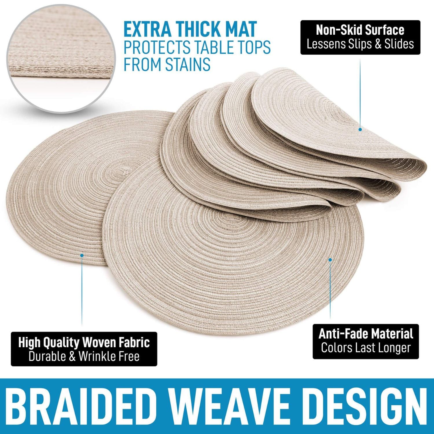 Braided weave design placemats