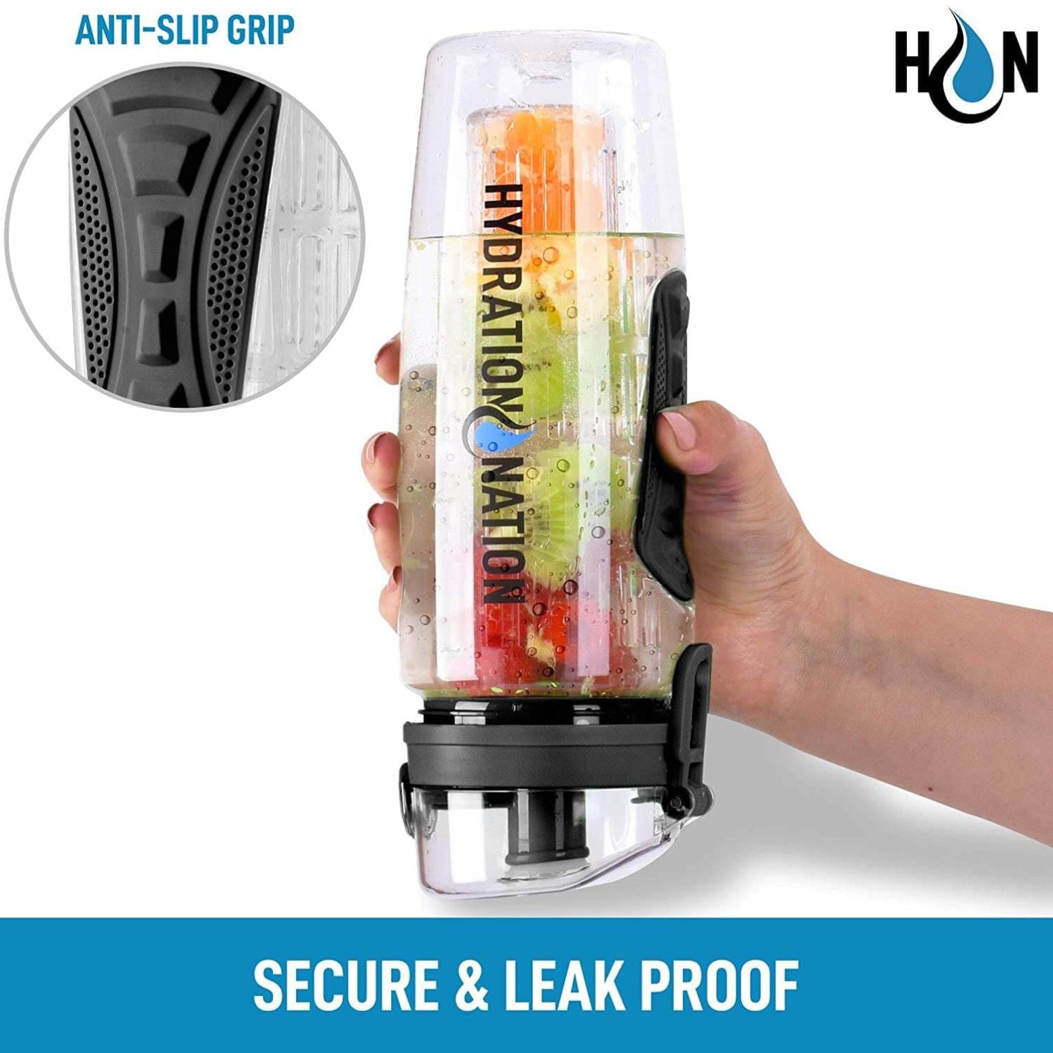 Leak proof Hydration Nation Portable Water Bottle with Fruit Infuser