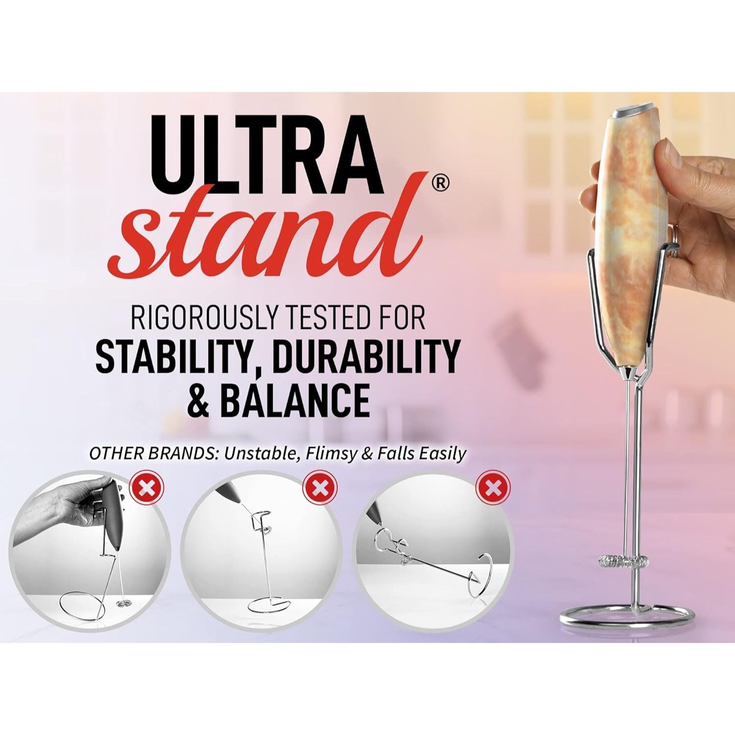 Milk Frother With High Quality Holster Stand by Zulay Kitchen