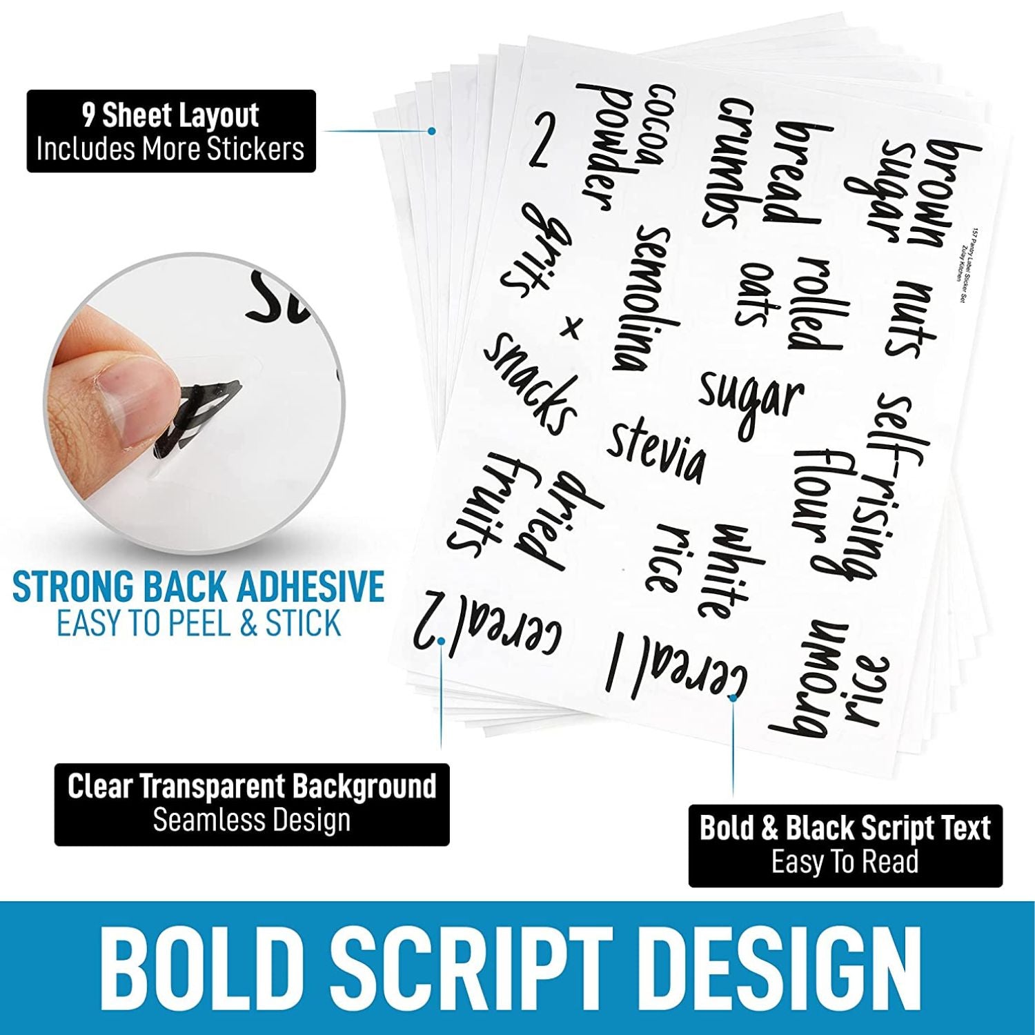 Bold Script Design Pantry Labels
