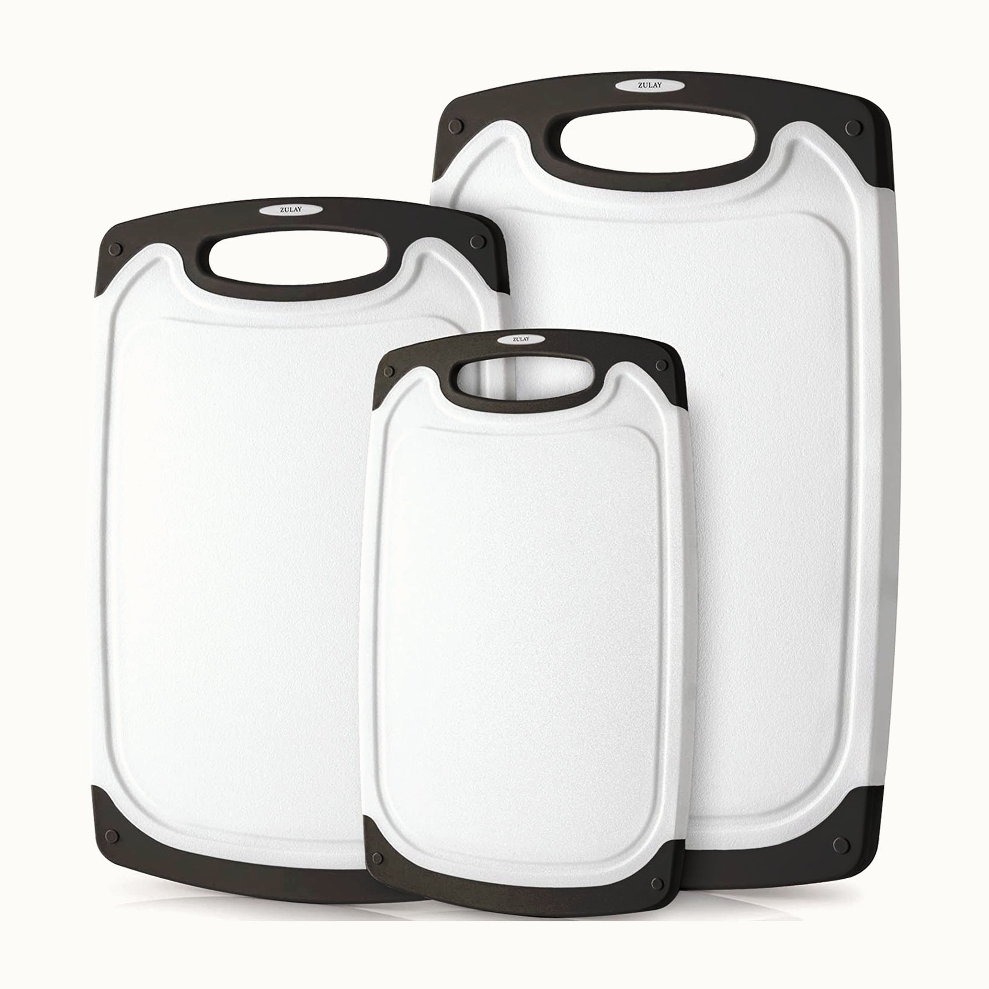 3 Piece Cutting Board Set - White and Black by Zulay Kitchen