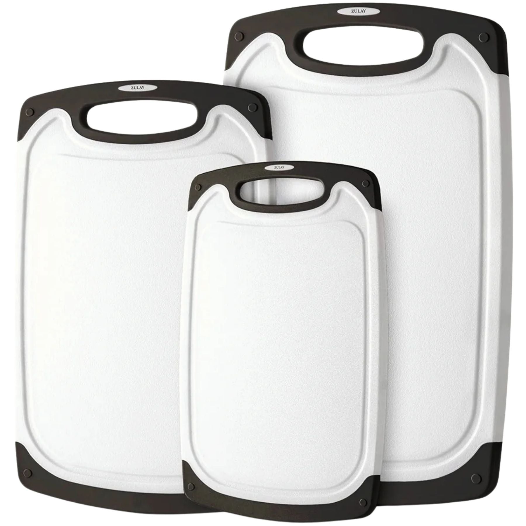 3 Piece Cutting Board Set - White and Black by Zulay Kitchen