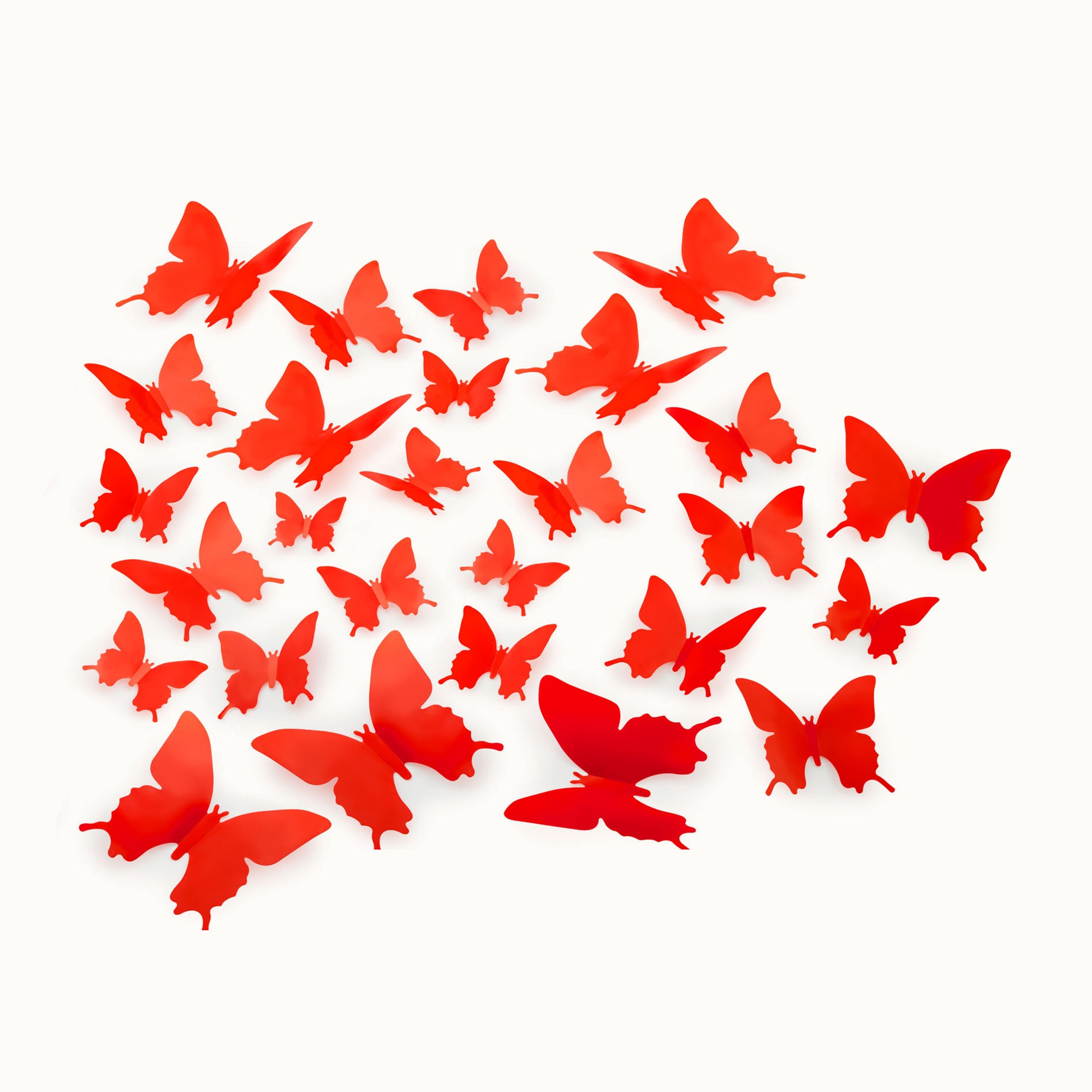 3D Butterfly Wall Decor - 24 Pieces-Red by Zulay Kitchen
