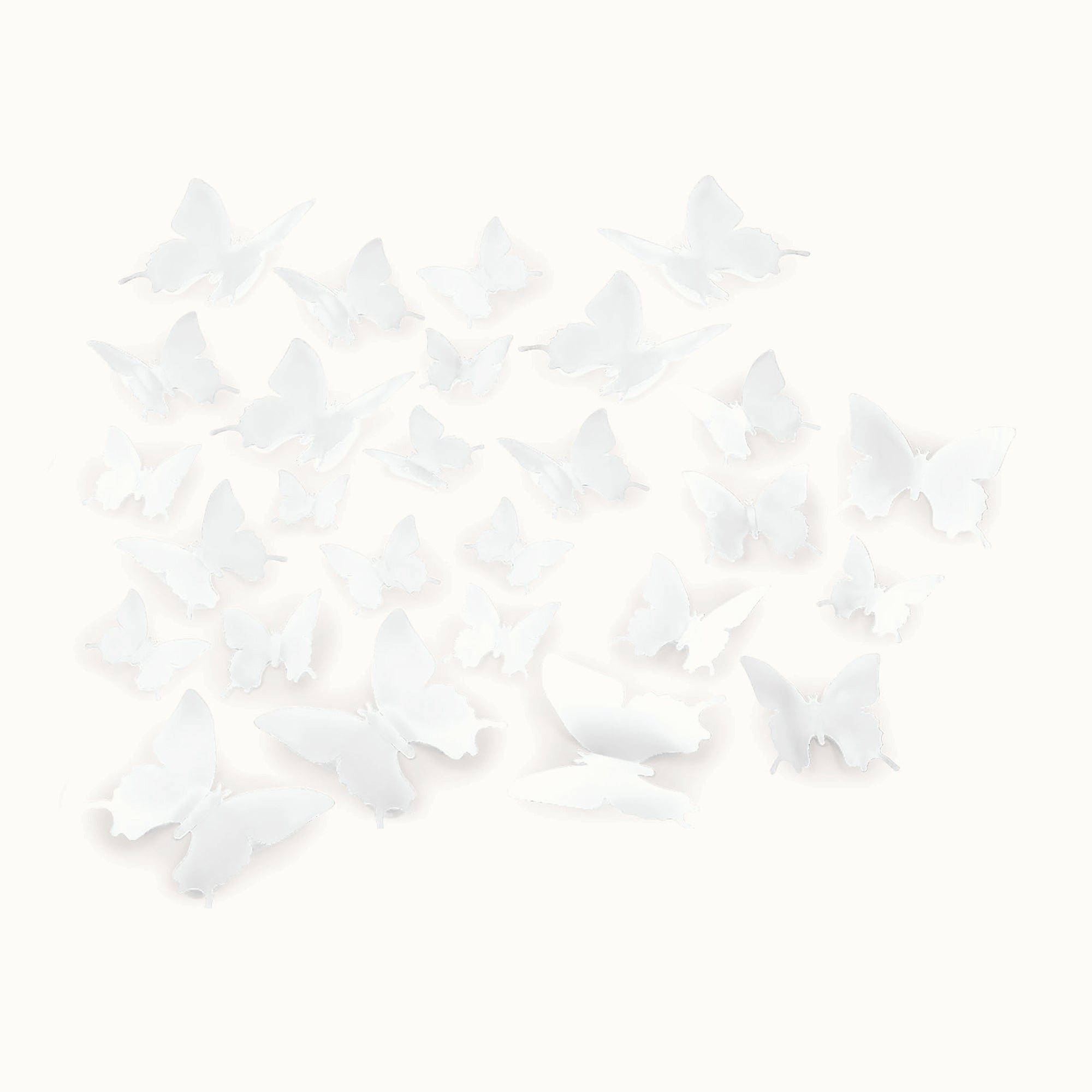 3D Butterfly Wall Decor - 24 Pieces - White by Zulay Kitchen