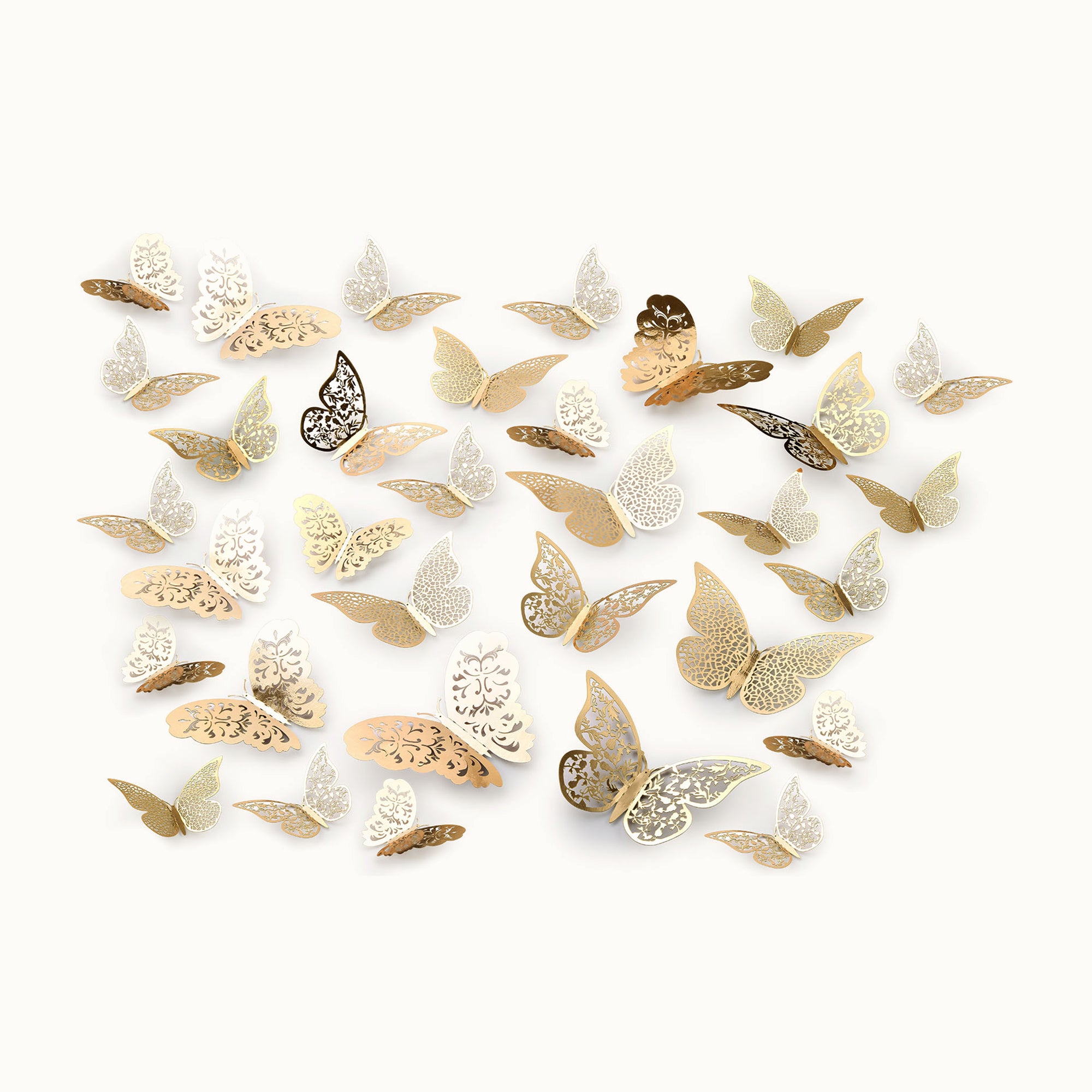3D Butterfly Wall Decor - 24 Pieces-Metallic Gold 3D by Zulay Kitchen
