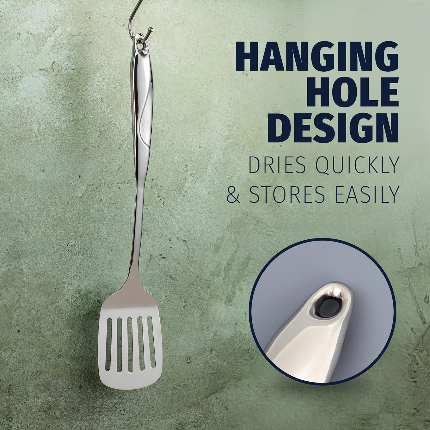 Built-in Hanging Hole on the Handle Spatula Turner by Zulay Kitchen