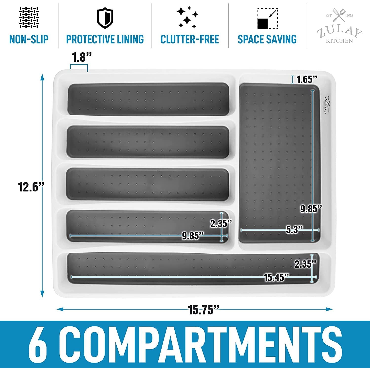6 compartments kitchen utensil organizer