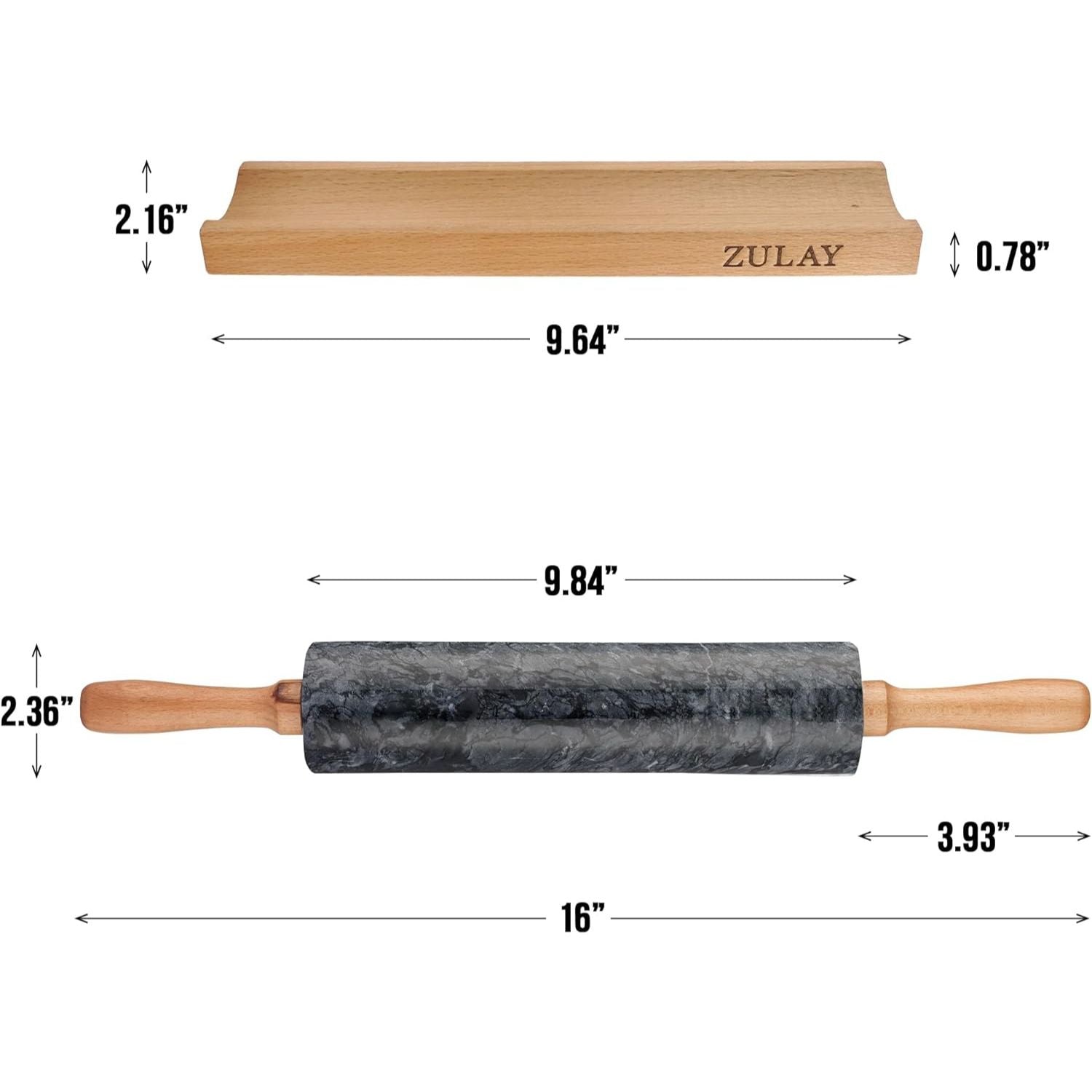 Marble Rolling Pin with Stand by Zulay Kitchen