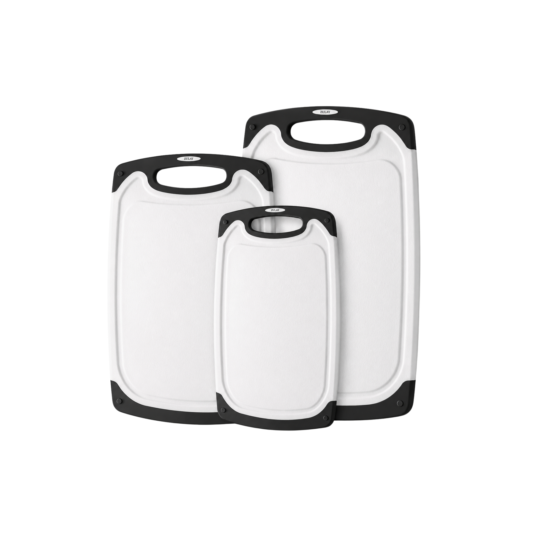 3 Piece Cutting Board Set - White and Black by Zulay Kitchen