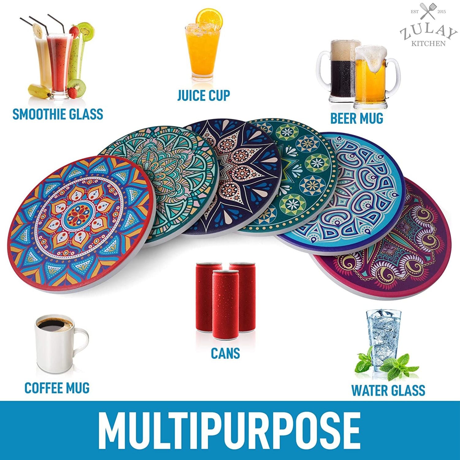 multipurpose mandala design coasters