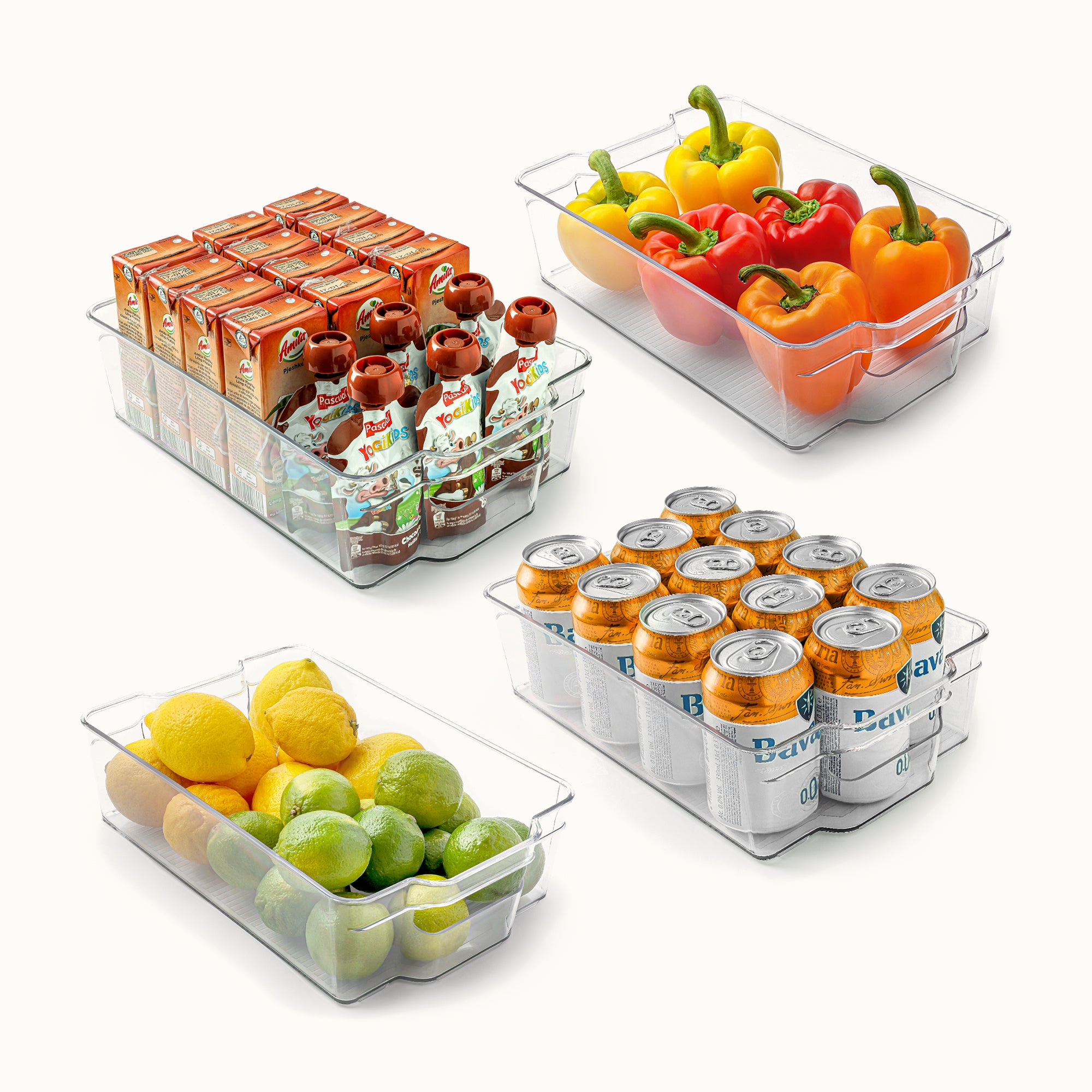 4 Pack Large Clear Refrigerator Organizer Bins by Zulay Kitchen