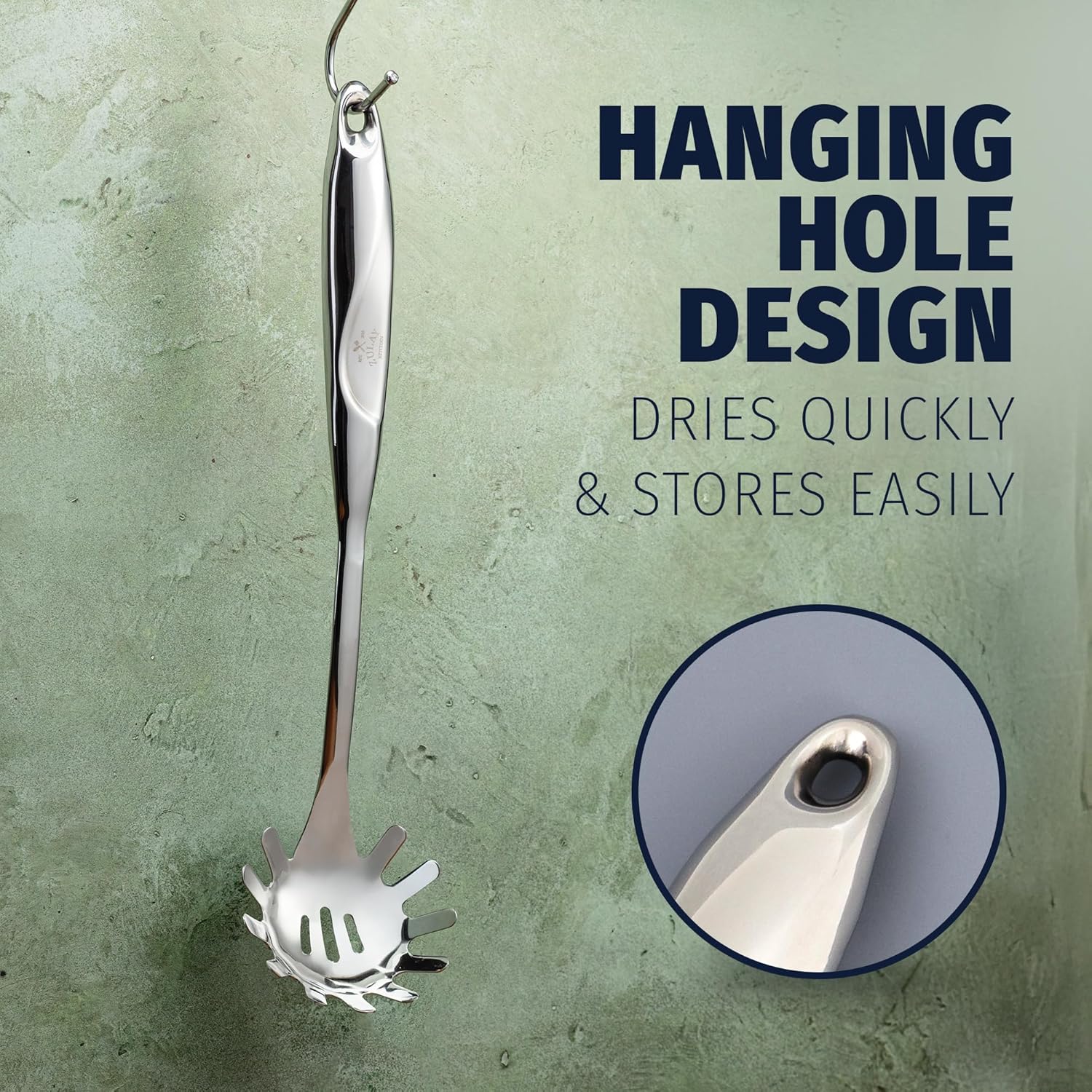 Hanging Hole Design for Quick Drying and Easy Storage by Zulay Kitchen