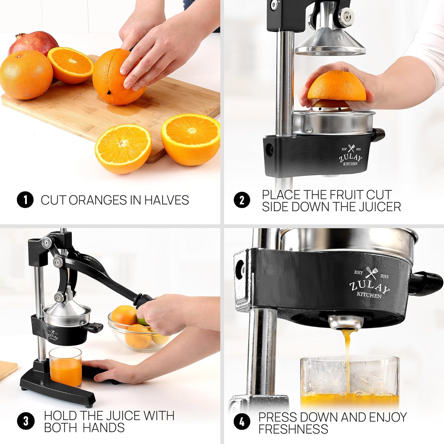Cut, Place, Press, and Enjoy—Fresh Juice in Four Simple Steps by Zulay Kitchen